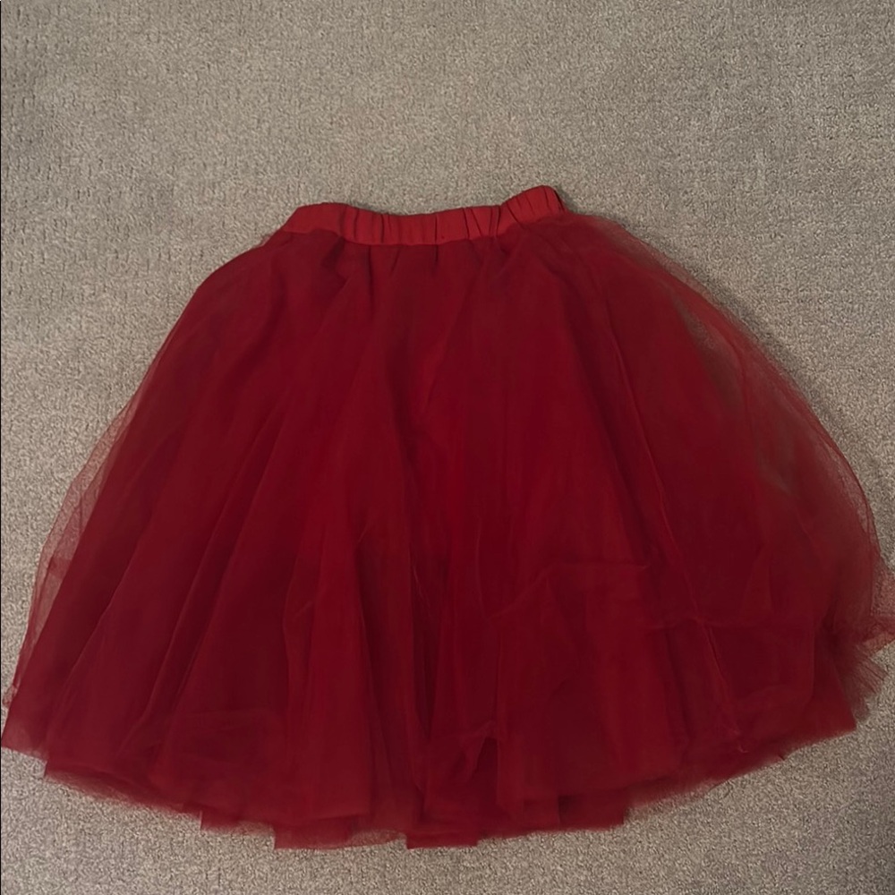 Elegant Red Tulle Skirt